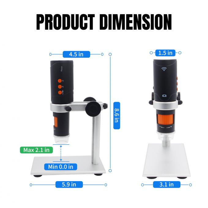 RoHS Real Time Wireless Digital Microscope For Android Phone 2MP 0