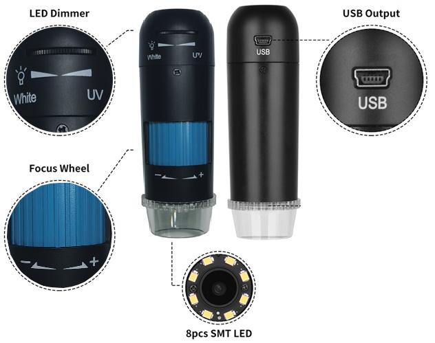 400nm UV Multifunctional Digital Microscope 2MP Usb Magnifier For Computer 0