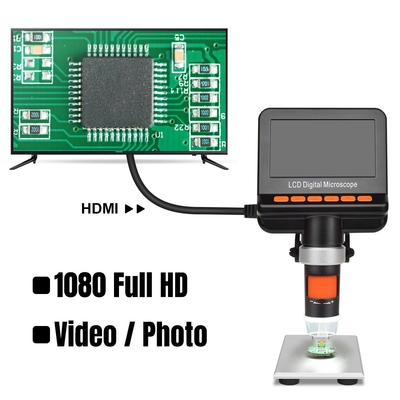 12MP Microscope Digital Lcd 1200X Video Microscope For Pcb Inspection Mac