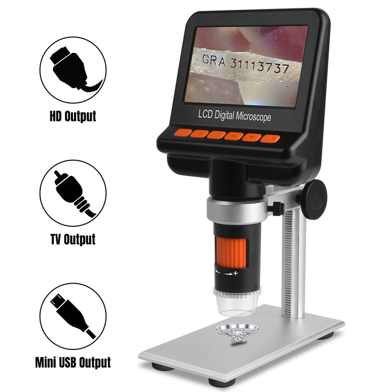 12MP Portable Digital Microscope For Coins 1200x Polarizer Measurement
